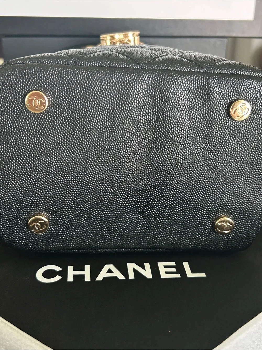 CHANEL Black Quilted Drawstring Bucket Bag with Gold Hardware VIP GWP - Picture 13 of 14